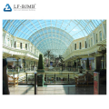 Steel space frame glass atrium dome roof structure design